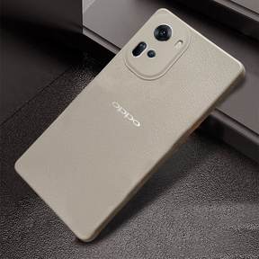 Oppo RENO 11 5G Solid Color Leather Texture Matte Phone Back Case