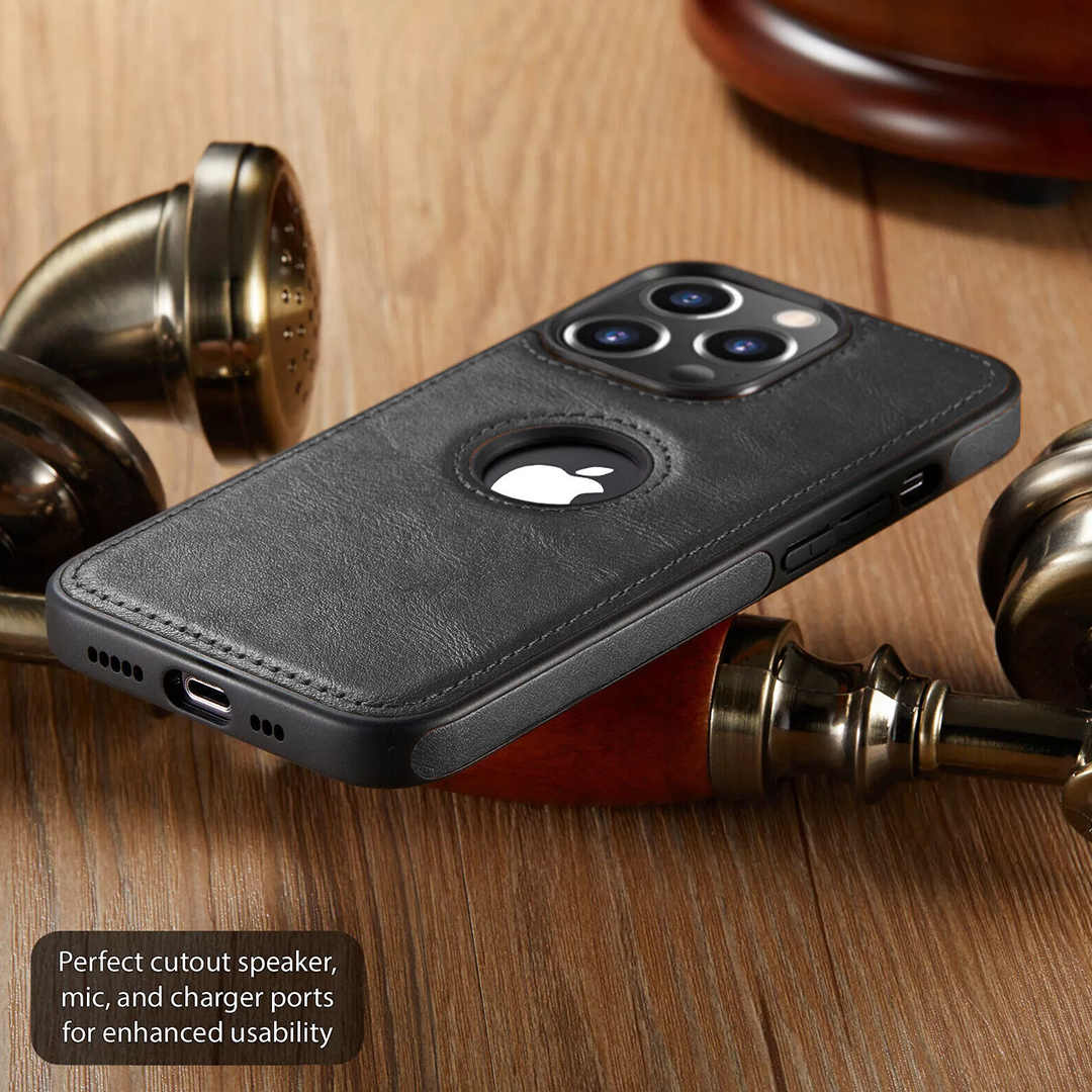 IPHONE 16 PRO 5G Drop Protection | Raised Camera Edges Protective Back Leather Case