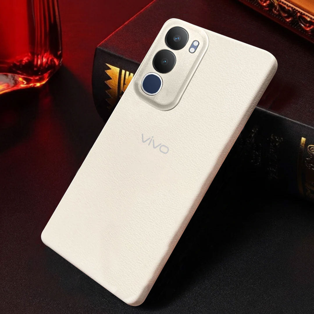 Vivo Y29 5G Solid Color Leather Texture Matte Phone Back Case