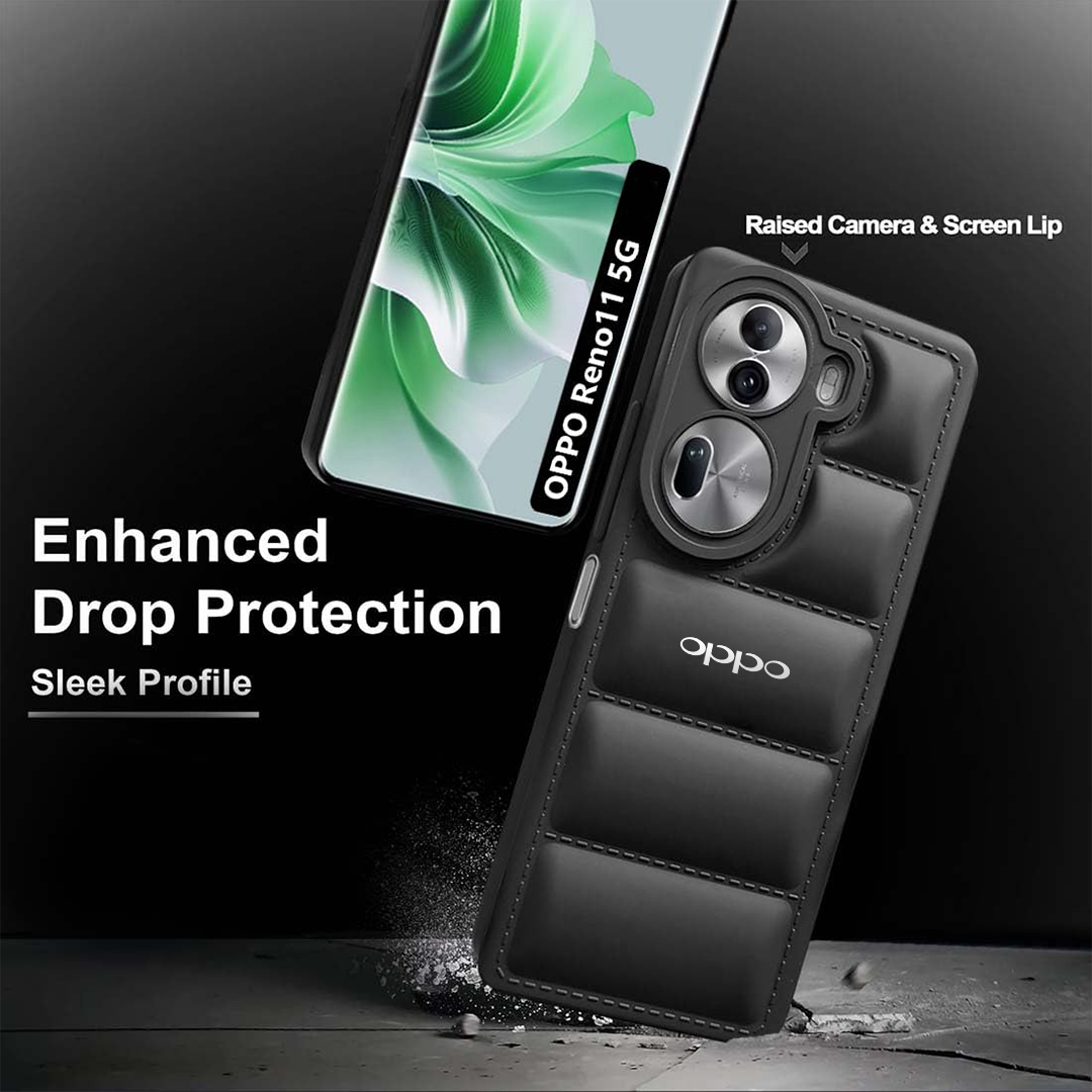 OPPO Reno 11 5G The North Face Puffer Edition Black Bumper Back Case