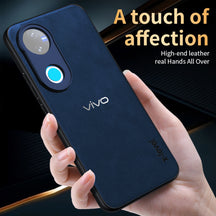 VIVO V50/V50e 5G Business Style PU LEATHER PROTECTIVE BACK CASE WITH CAMERA PROTECTION