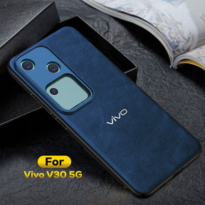 VIVO V30 5G Business Style PU LEATHER PROTECTIVE BACK CASE WITH CAMERA PROTECTION