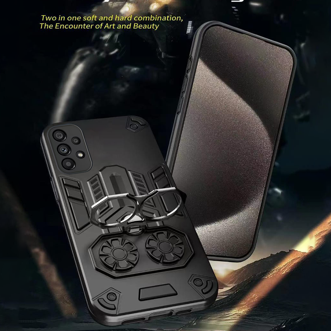 Samsung Galaxy A73 5G Armor knight Series Camera Protection 2 in 1 Shockproof Phone Cover with Kickstand