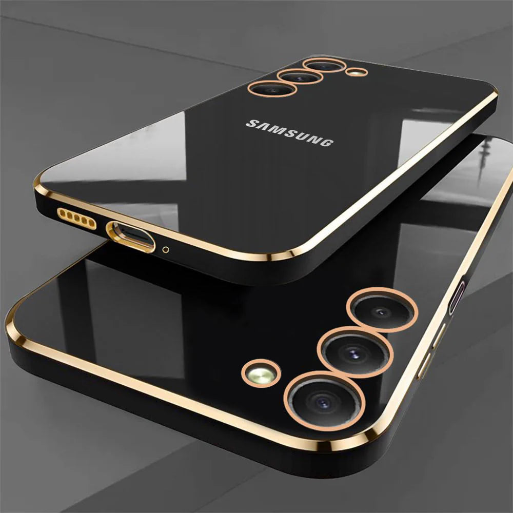 GALAXY S24 5G ULTRA-SHINE GOLD ELECTROPLATED LUXURIOUS  BACK CASE WITH CAMERA PROTECTION