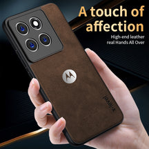 MOTOROLA EDGE 60 STYLUS 5G Business Style PU LEATHER PROTECTIVE BACK CASE WITH CAMERA PROTECTION