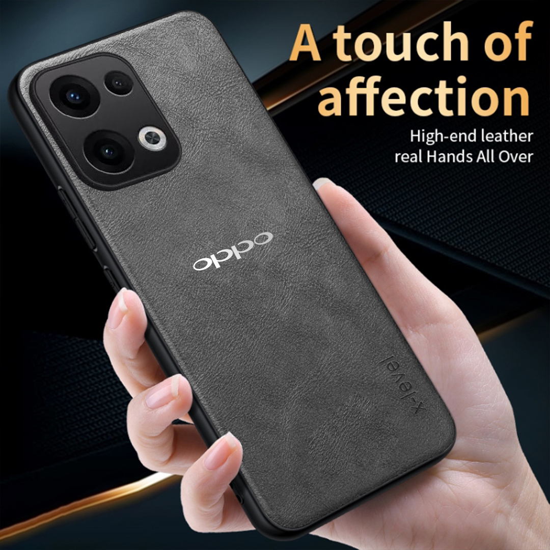 OPPO RENO 13 5G Vintage Leather Stitched Protective Back Case With Camera Protection
