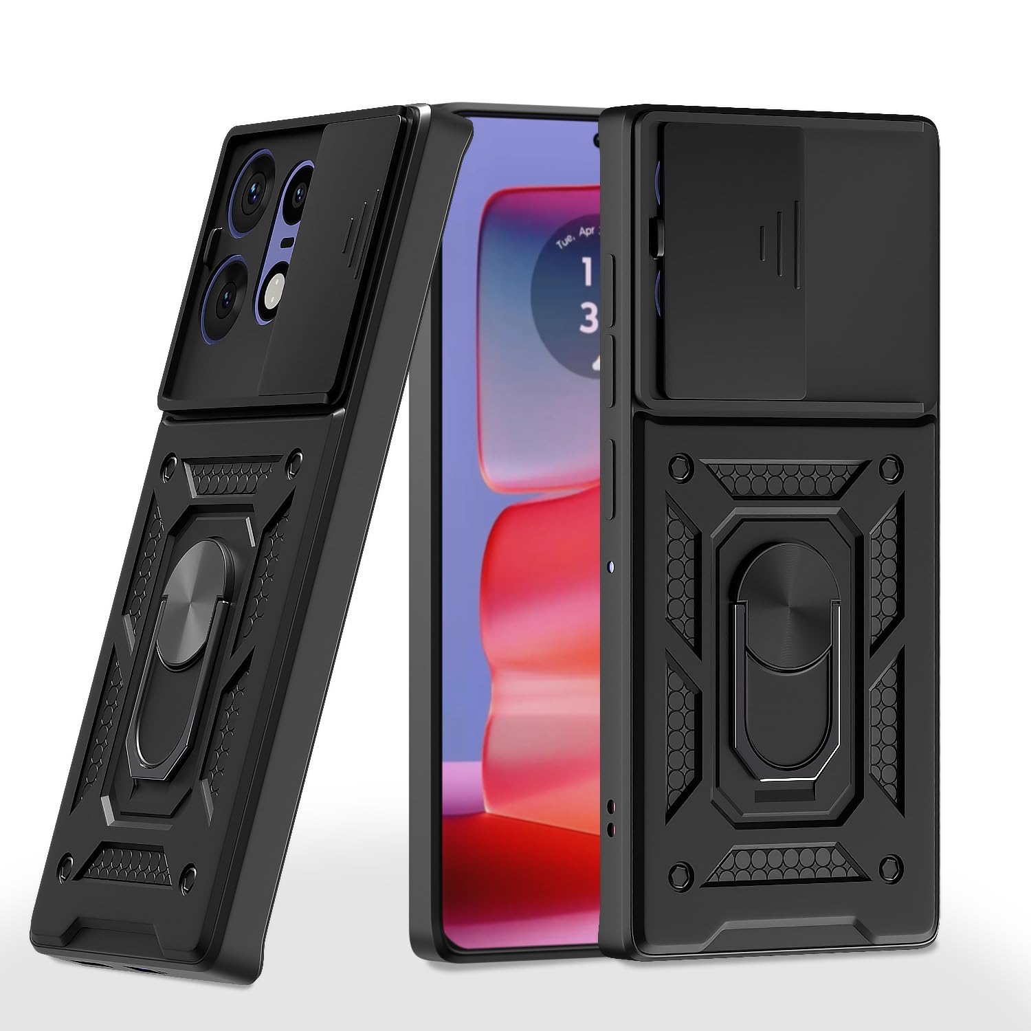 Motorola Edge 50 Pro 5G Armor Military-grade Case With Sliding Camera Cover & 360 Kickstand