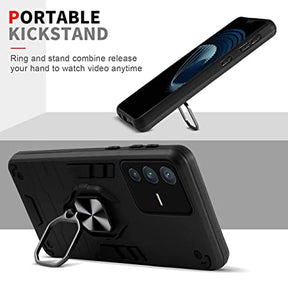 Oppo Reno 6 5G Black Panther Metal Bracket Shockproof Protective Back Case