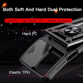 Motorola Edge 50 Pro 5G Armor Military-grade Case With Sliding Camera Cover & 360 Kickstand