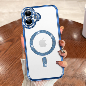 IPHONE 16 5G Diamond Gradient Plated MagSafe TPU With Camera Lens Protection Phone Case