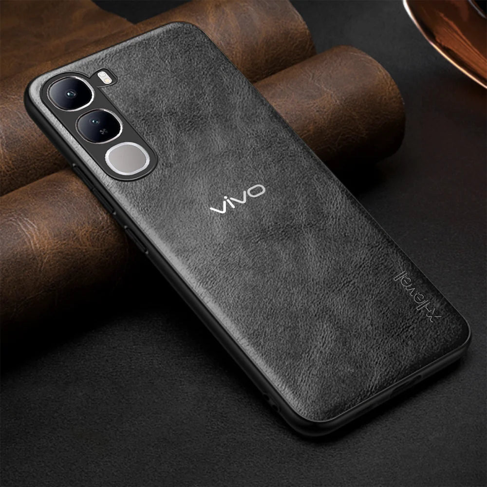 VIVO Y400 5G Business Style PU LEATHER PROTECTIVE BACK CASE WITH CAMERA PROTECTION