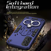 Samsung Galaxy A73 5G Armor knight Series Camera Protection 2 in 1 Shockproof Phone Cover with Kickstand