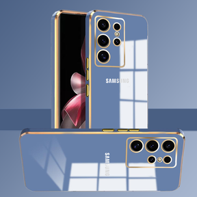 GALAXY S24 ULTRA 5G ULTRA-SHINE GOLD ELECTROPLATED LUXURIOUS  BACK CASE WITH CAMERA PROTECTION