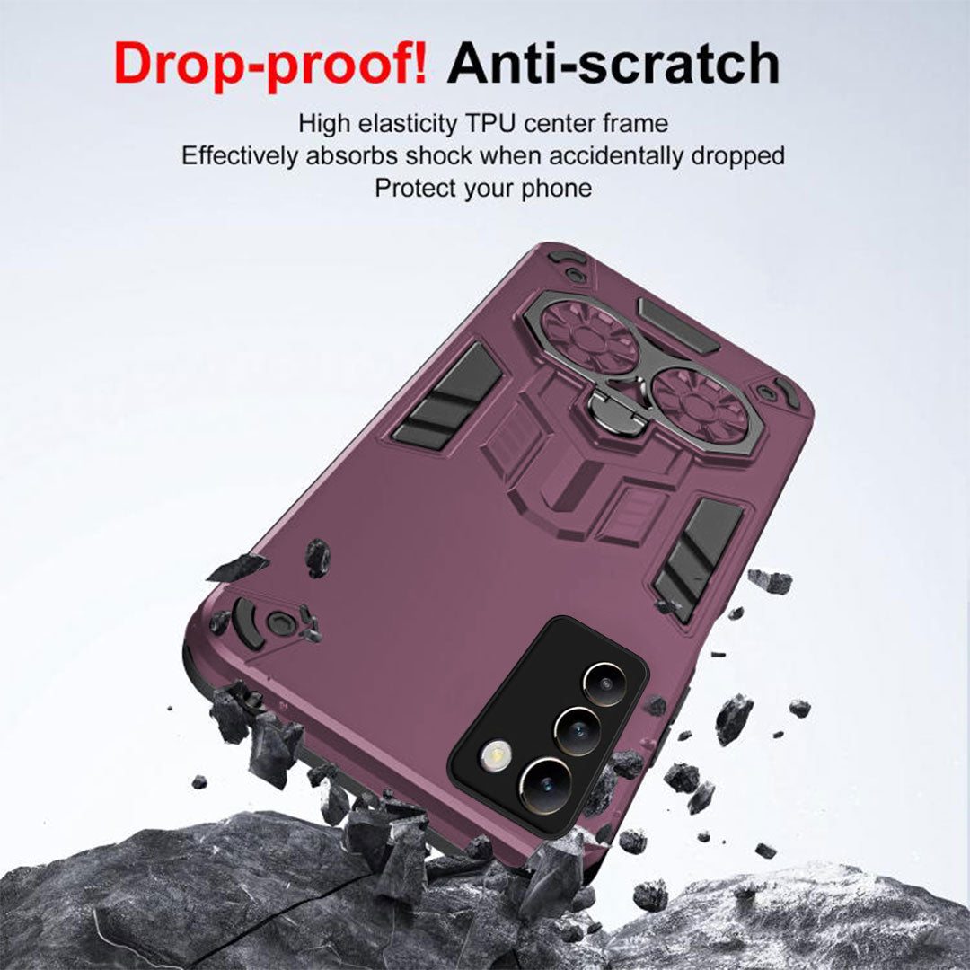 Vivo T3 5G Armor knight Series Camera Protection 2 in 1 Shockproof Phone Cover with Kickstand