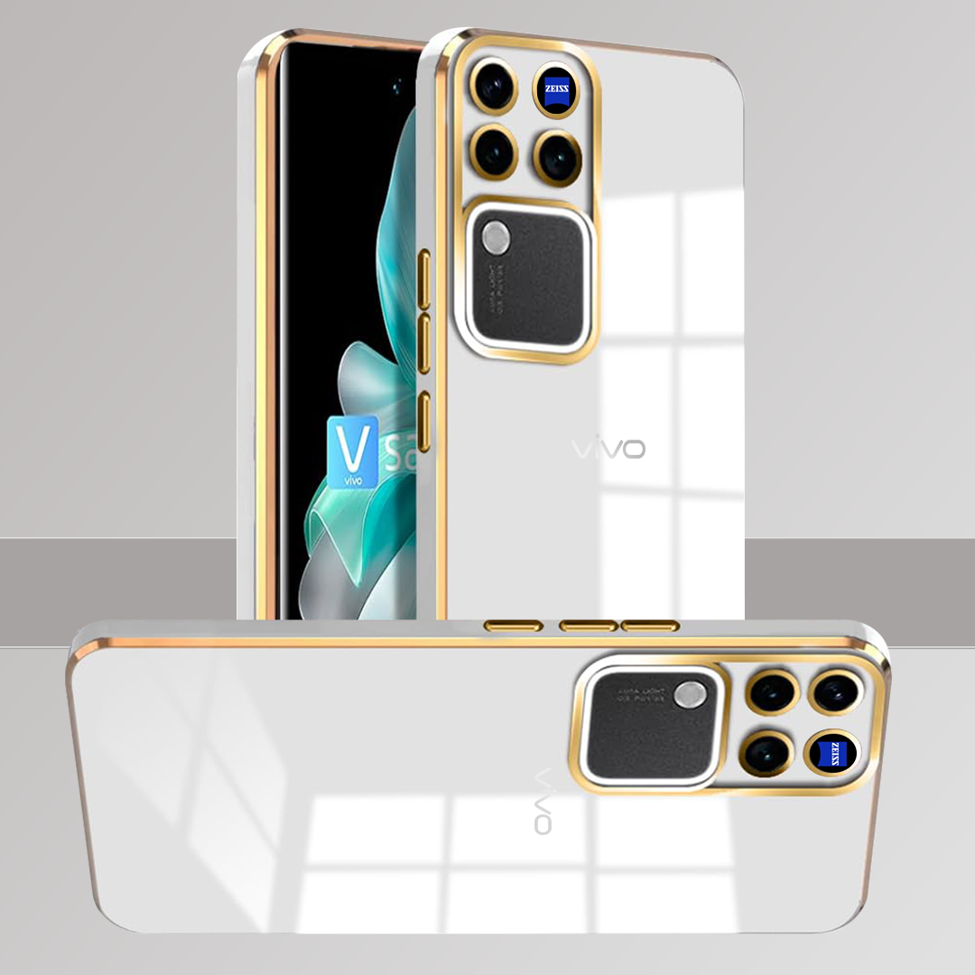 VIVO V-SERIES 5G ULTRA-SHINE GOLD ELECTROPLATED LUXURIOUS  BACK CASE WITH CAMERA PROTECTION