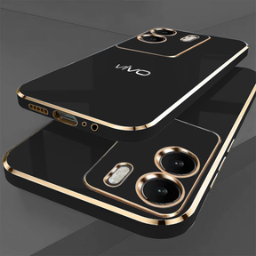 VIVO Y16 5G ULTRA-SHINE GOLD ELECTROPLATED LUXURIOUS  BACK CASE WITH CAMERA PROTECTION