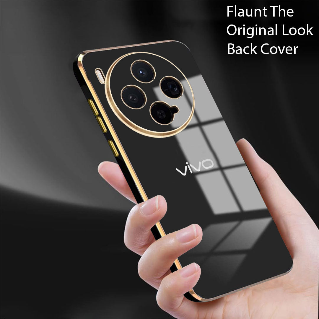 VIVO X300 5G ULTRA-SHINE GOLD ELECTROPLATED LUXURIOUS  BACK CASE WITH CAMERA PROTECTION
