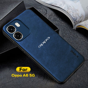 OPPO A6 5G Business Style PU LEATHER PROTECTIVE BACK CASE WITH CAMERA PROTECTION