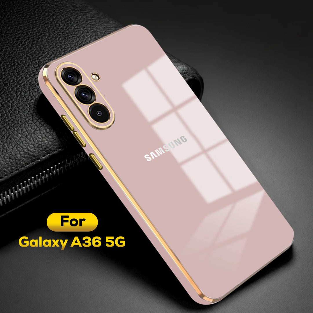 SAMSUNG GALAXY A36 5G ULTRA-SHINE GOLD ELECTROPLATED LUXURIOUS  BACK CASE WITH CAMERA PROTECTION