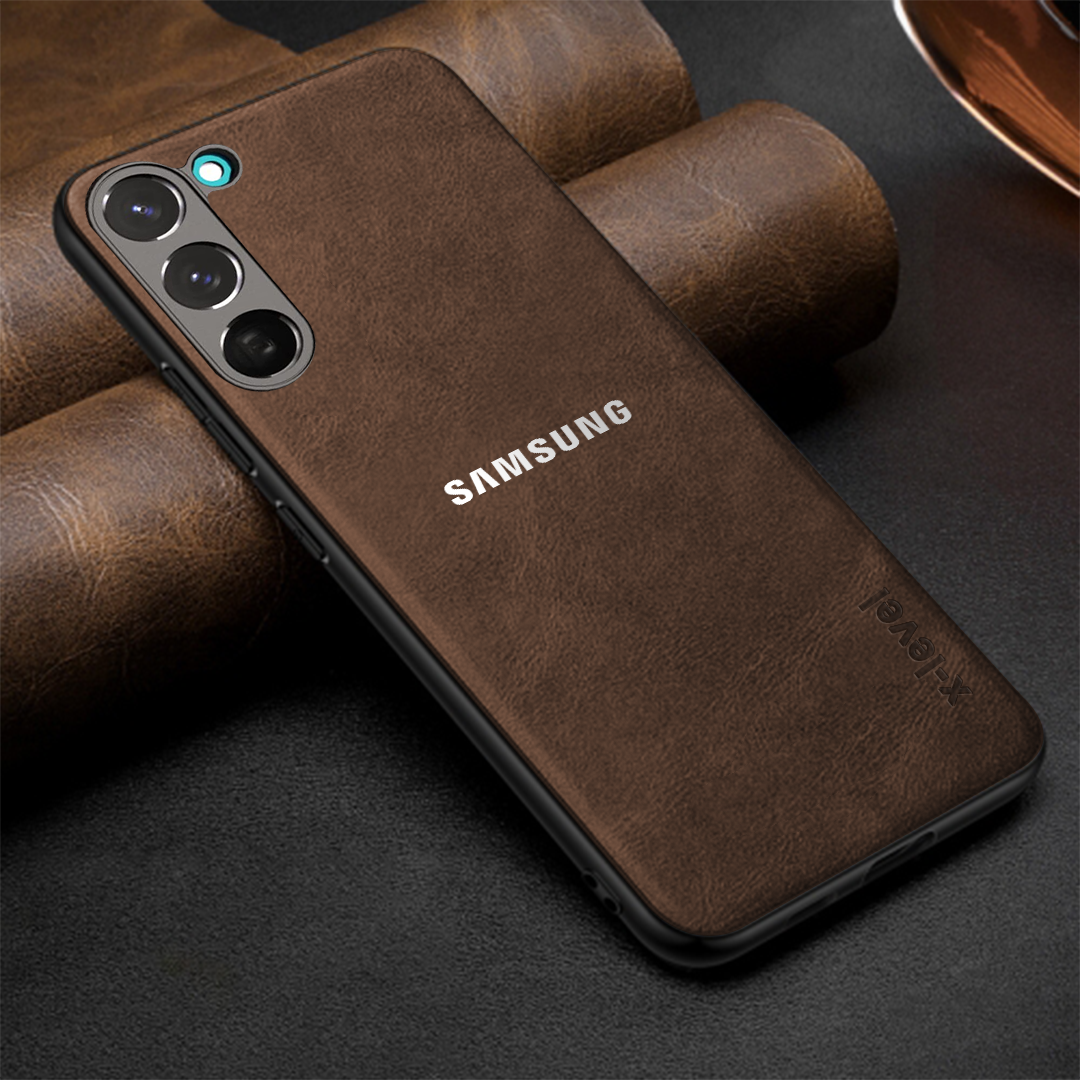 GALAXY S23 5G Business Style PU LEATHER PROTECTIVE BACK CASE WITH CAMERA PROTECTION
