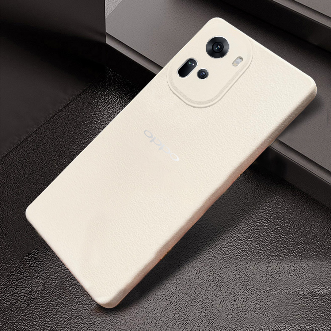 Oppo RENO 11 5G Solid Color Leather Texture Matte Phone Back Case