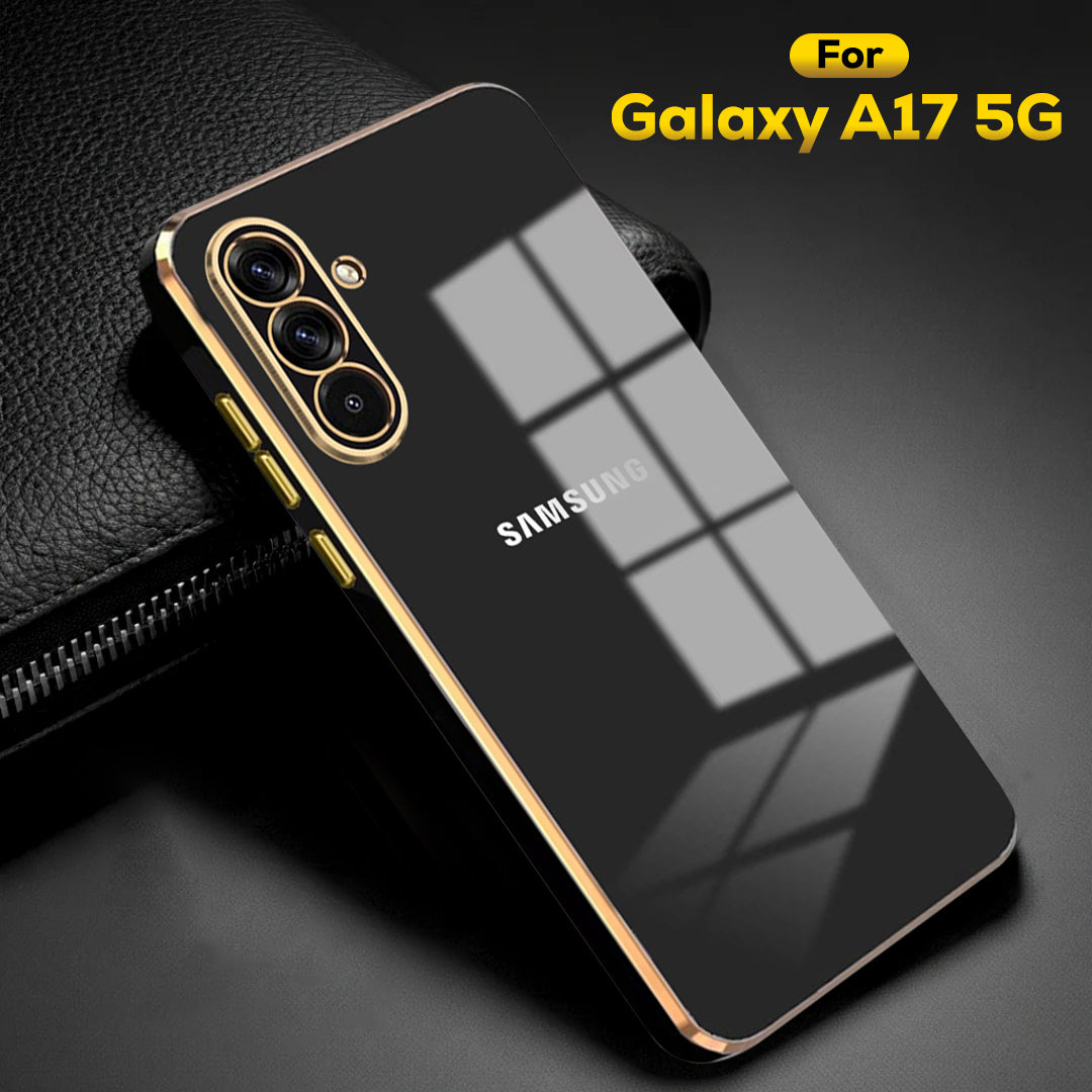 SAMSUNG GALAXY A17 5G ULTRA-SHINE GOLD ELECTROPLATED LUXURIOUS BACK CASE WITH CAMERA PROTECTION