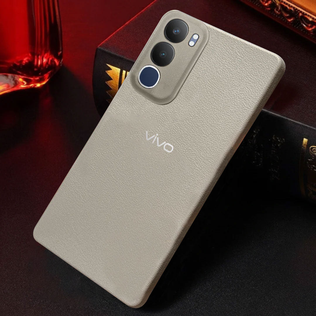 Vivo Y29 5G Solid Color Leather Texture Matte Phone Back Case