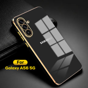 SAMSUNG GALAXY A56 5G ULTRA-SHINE GOLD ELECTROPLATED LUXURIOUS BACK CASE WITH CAMERA PROTECTION