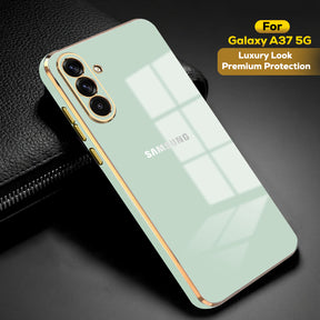SAMSUNG GALAXY A37 5G ULTRA-SHINE GOLD ELECTROPLATED LUXURIOUS BACK CASE WITH CAMERA PROTECTION