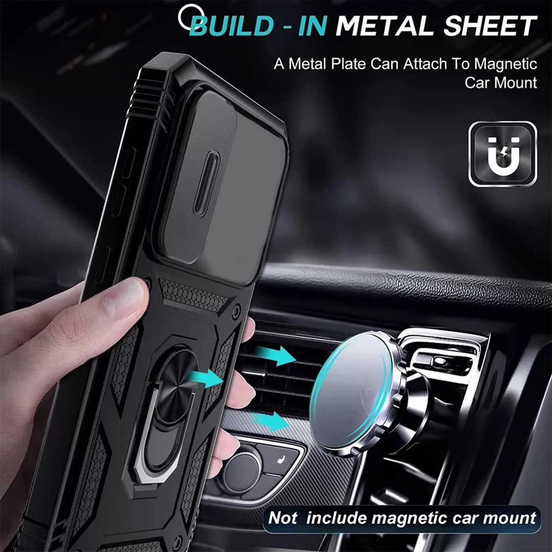 OPPO RENO 12 5G Armor Military-grade Case With Sliding Camera Cover & 360 Kickstand
