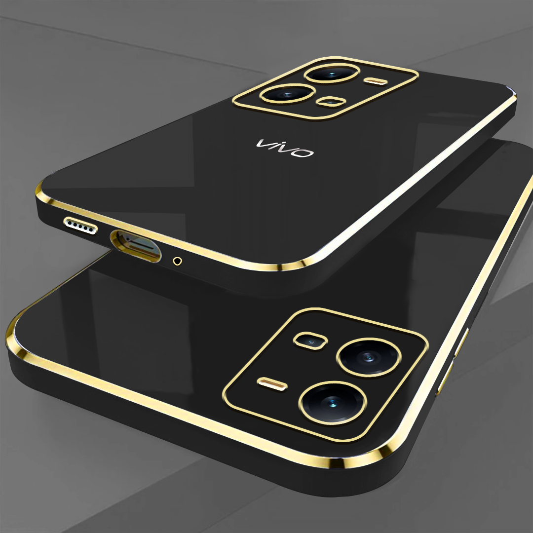 VIVO V25 5G ULTRA-SHINE GOLD ELECTROPLATED LUXURIOUS BACK CASE WITH CAMERA PROTECTION