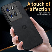 MOTOROLA EDGE 70 5G Business LEATHER BACK CASE WITH CAMERA PROTECTION WITH IMPOSED MOTO LOGO