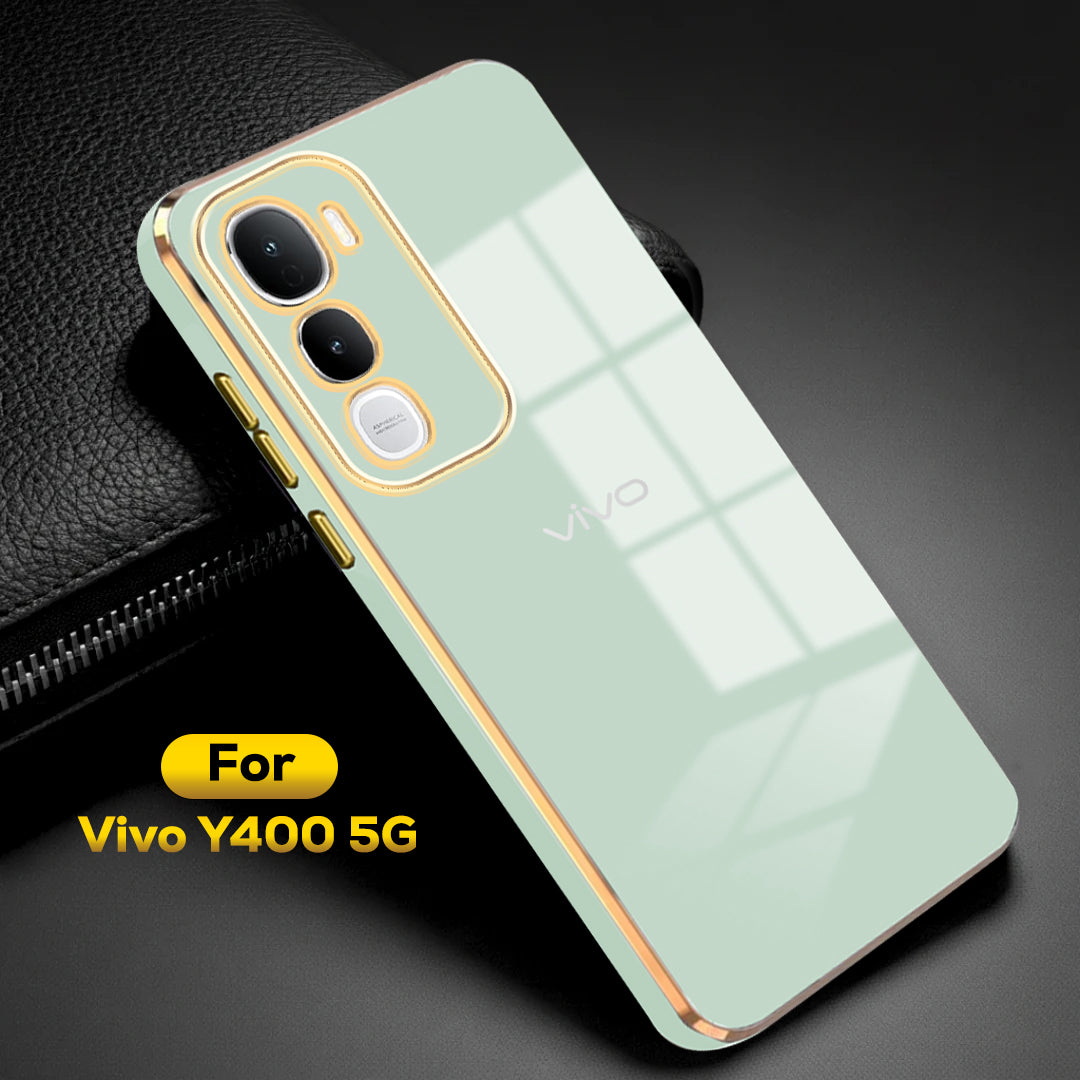 VIVO Y400 5G ULTRA-SHINE GOLD ELECTROPLATED LUXURIOUS  BACK CASE WITH CAMERA PROTECTION