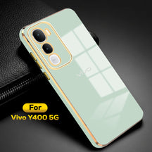 VIVO Y400 5G ULTRA-SHINE GOLD ELECTROPLATED LUXURIOUS  BACK CASE WITH CAMERA PROTECTION