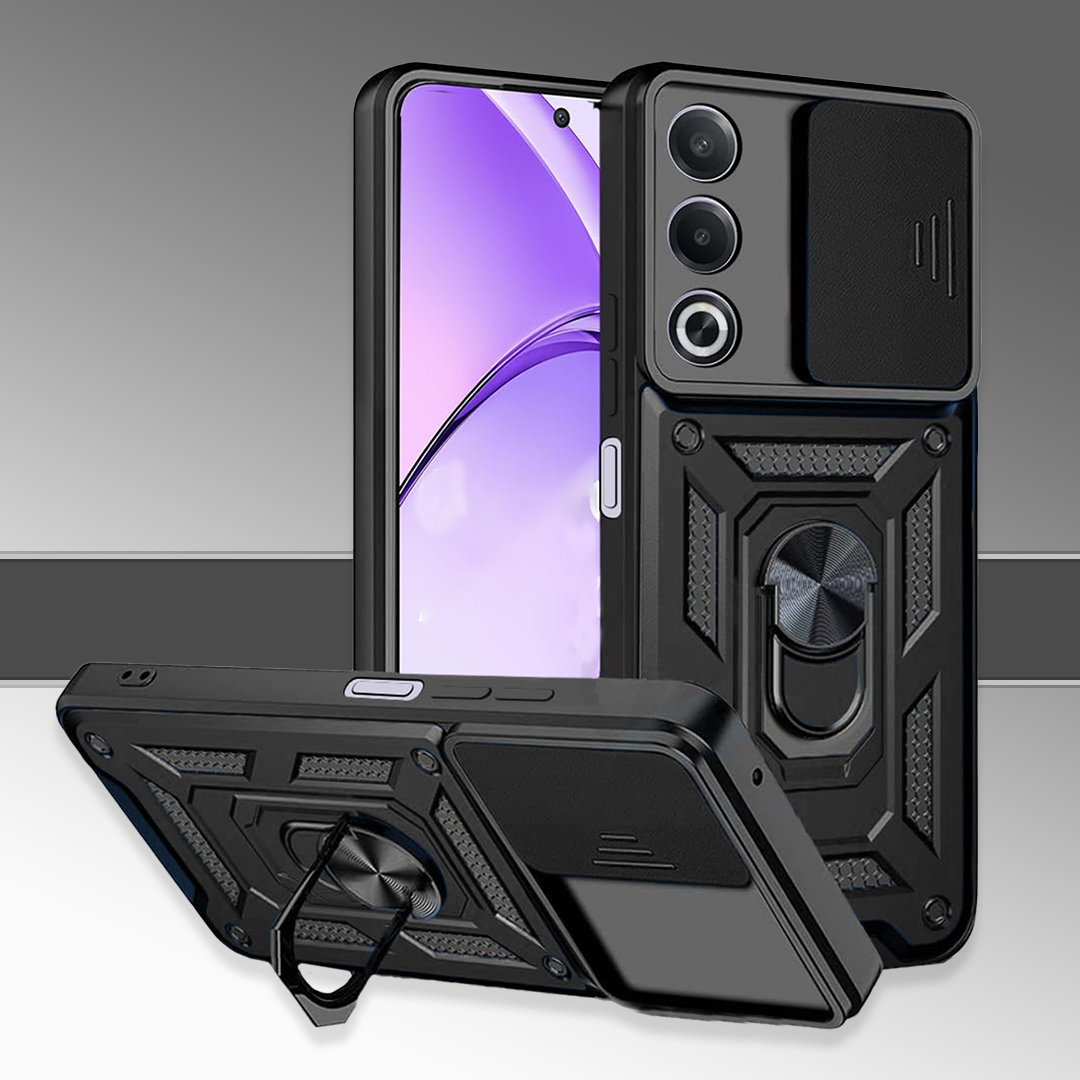 OPPO A3 PRO 5G Armor Military-grade Case With Sliding Camera Cover & 360 Kickstand