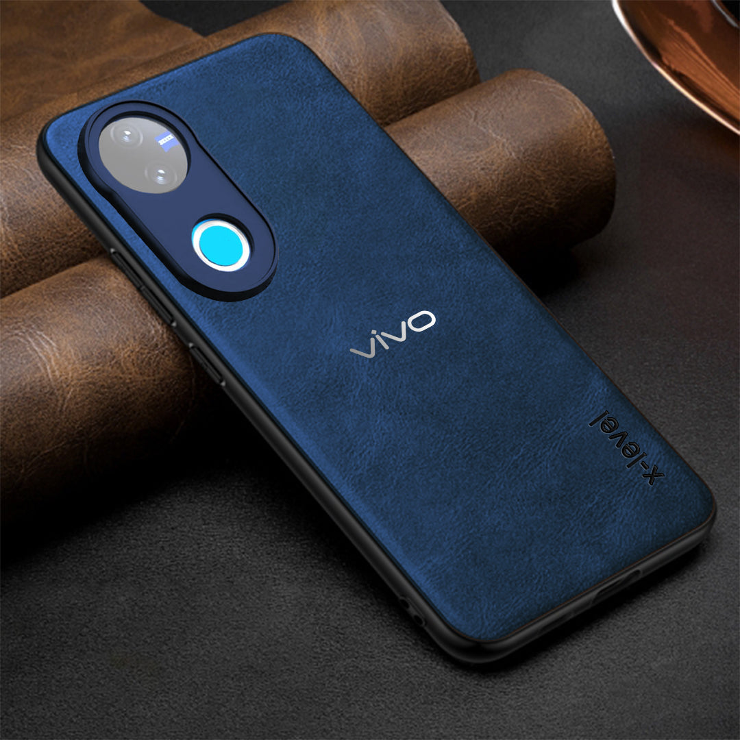 VIVO V50/V50e 5G Business Style PU LEATHER PROTECTIVE BACK CASE WITH CAMERA PROTECTION