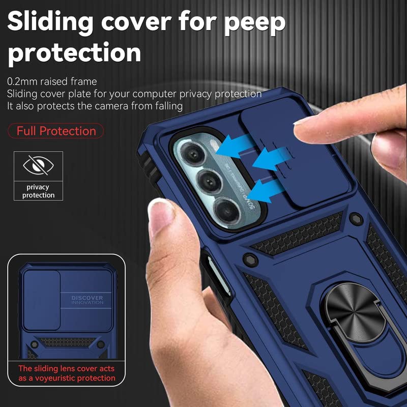 Motorola Moto G52 Armor Military-grade Case With Sliding Camera Cover & 360 Kickstand