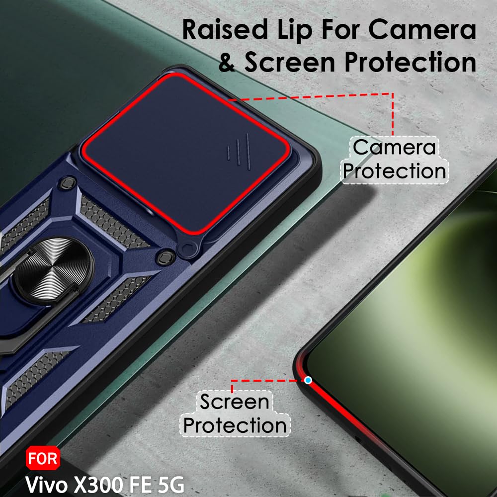 VIVO X300fe 5G Armor Military-grade Case With Sliding Camera Cover & 360 Kickstand