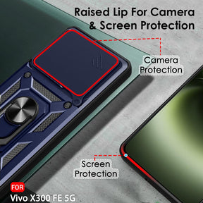 VIVO X300fe 5G Armor Military-grade Case With Sliding Camera Cover & 360 Kickstand