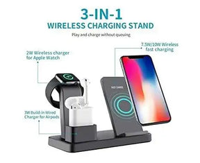 QI 3 in 1 Wireless Charger Compatible for Smart Devices