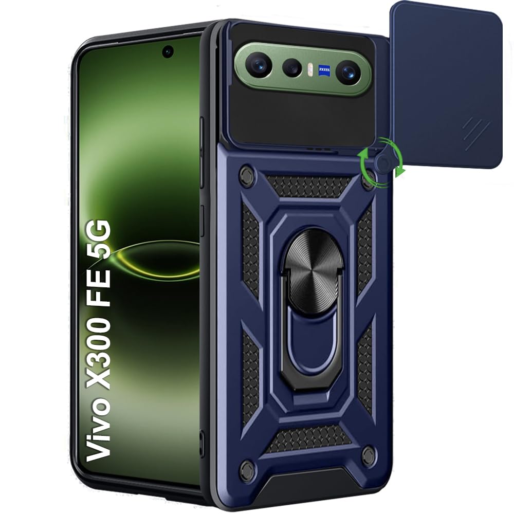 VIVO X300fe 5G Armor Military-grade Case With Sliding Camera Cover & 360 Kickstand