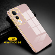 VIVO Y400 5G ULTRA-SHINE GOLD ELECTROPLATED LUXURIOUS  BACK CASE WITH CAMERA PROTECTION