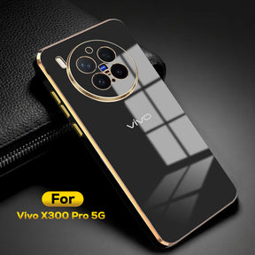 VIVO X300 Pro 5G ULTRA-SHINE GOLD ELECTROPLATED LUXURIOUS  BACK CASE WITH CAMERA PROTECTION