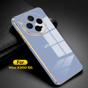 VIVO X300 5G ULTRA-SHINE GOLD ELECTROPLATED LUXURIOUS  BACK CASE WITH CAMERA PROTECTION
