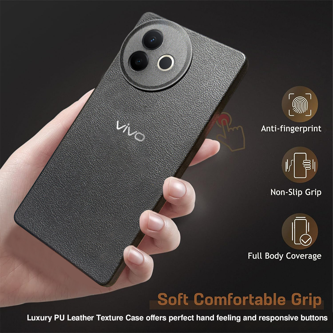 Vivo Y39 5G Solid Color Leather Texture Matte Phone Back Case