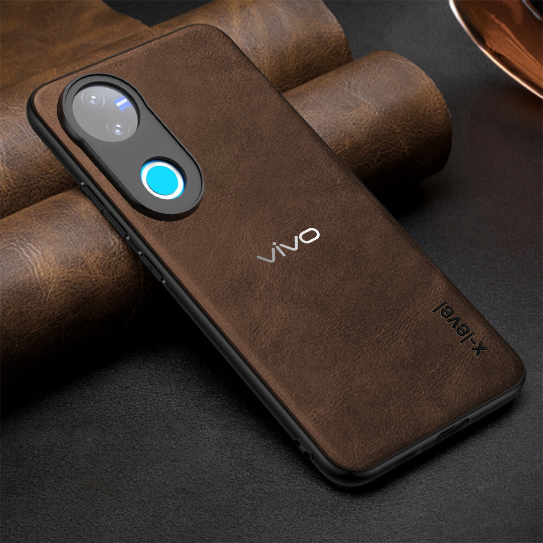 VIVO V50/V50e 5G Business Style PU LEATHER PROTECTIVE BACK CASE WITH CAMERA PROTECTION