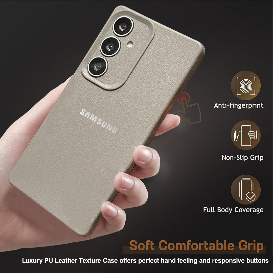 Samsung Galaxy S23 FE 5G Solid Color Leather Texture Matte Phone Back Case