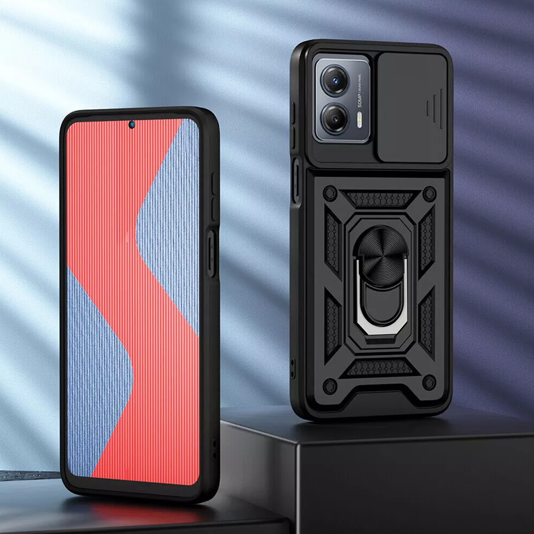 Motorola G85 5G Armor Military-grade Case With Sliding Camera Cover & 360 Kickstand