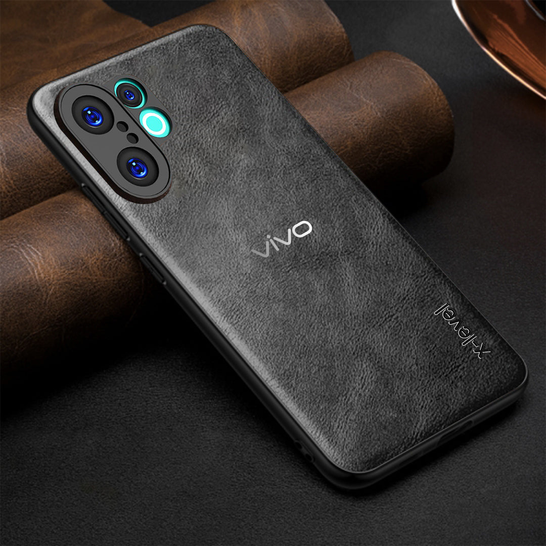 VIVO X200 FE 5G Business Style PU LEATHER PROTECTIVE BACK CASE WITH CAMERA PROTECTION