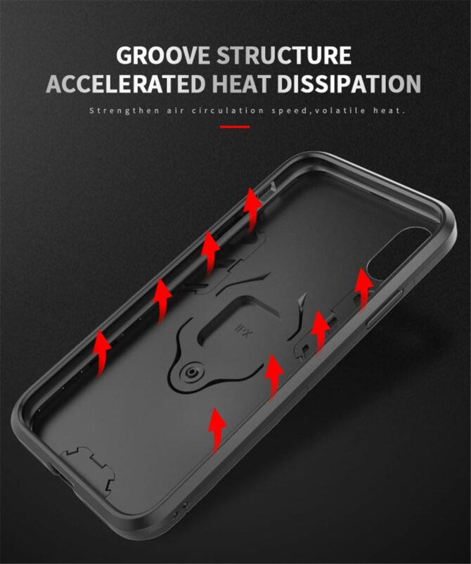 Oppo Reno 6 5G Black Panther Metal Bracket Shockproof Protective Back Case